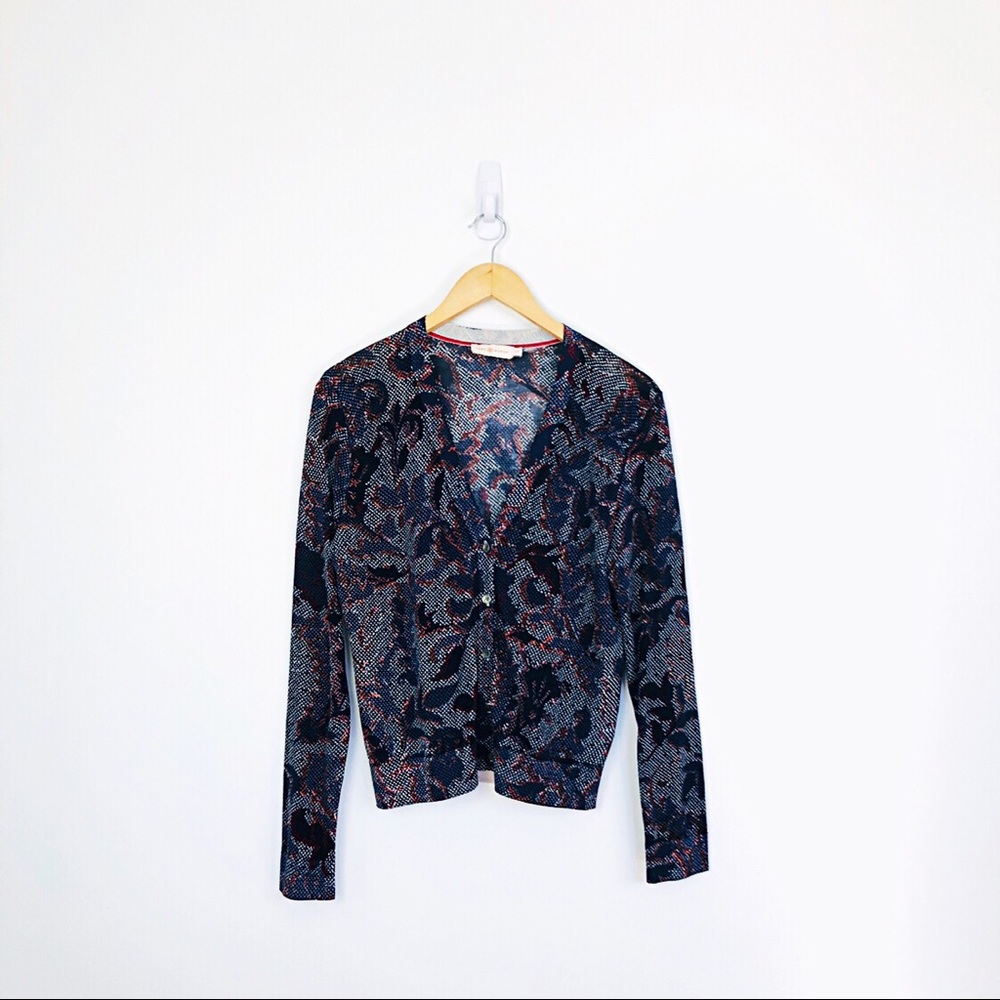Tory Burch Foliage Print Cardigan - Picture 3 of 8